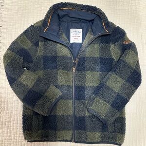 fat face young crew youth 10/11 full zip sherpa jacket